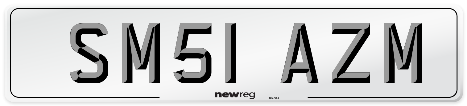 SM51 AZM Number Plate from New Reg